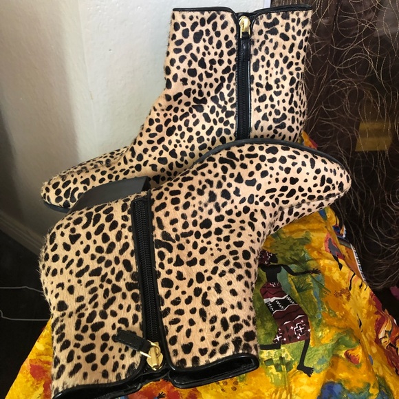 Franco Sarto Leopard Print Booties - Picture 3 of 8